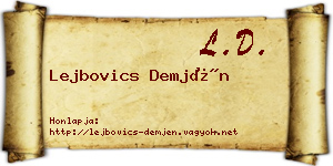 Lejbovics Demjén névjegykártya