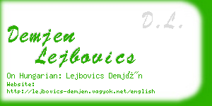demjen lejbovics business card